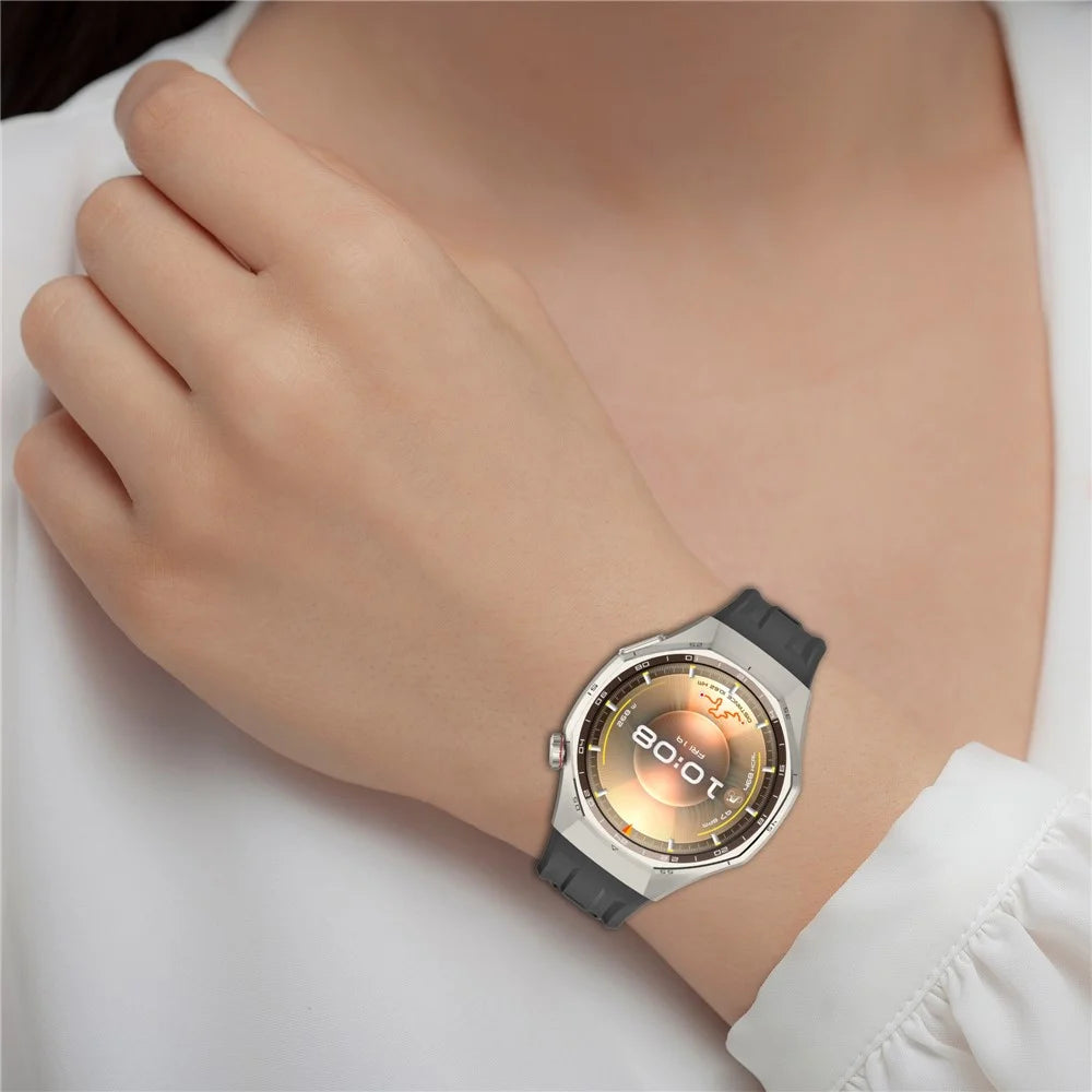 For Huawei Watch GT 6 Pro 46mm Band Silicone Watch Strap Replacement Wristband - Black - 7