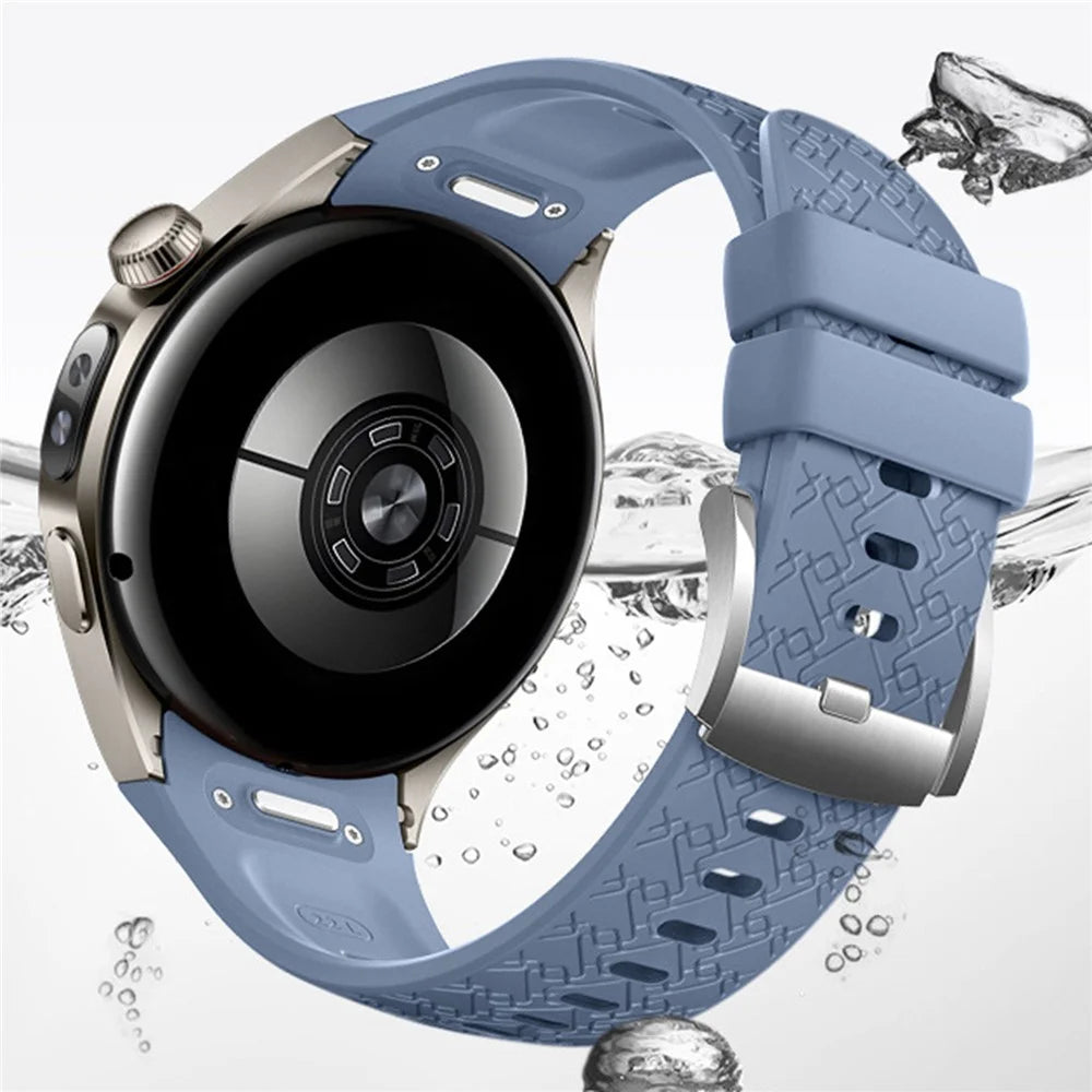 20mm Woven Textured Silicone Strap for Samsung Galaxy Watch7 44mm / 40mm / Watch6 Classic 43mm / 47mm Quick Release Watch Band - Blue - 4