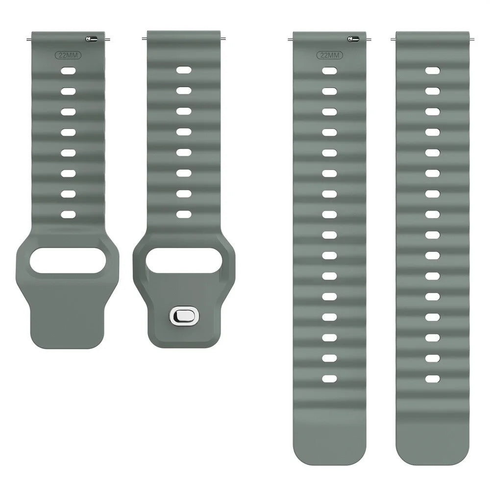22mm Silicone Watch Band for Huawei Watch GT 6 46mm / GT 5 46mm / GT 5 Pro 46mm Ocean Wave Wrist Strap - Dark Grey - 5