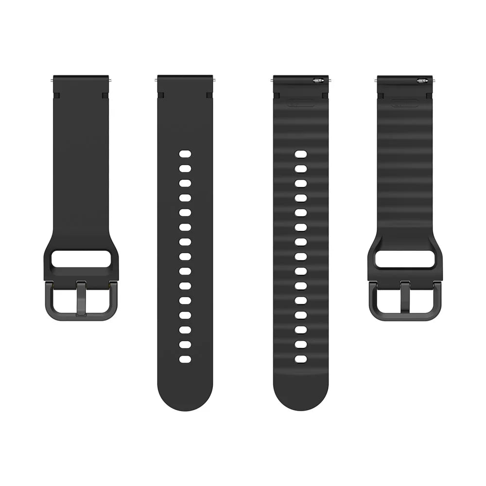 22mm Silicone Band for Garmin Forerunner 570 47mm / Forerunner 970 / 265 / 255 Quick Release Replacement Watch Strap - Black - 5