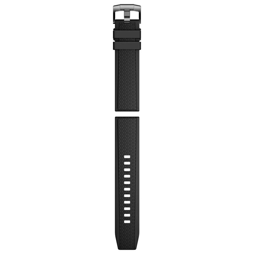 22mm Cross Textured Fluorubber Strap for Huawei Watch GT 6 / 5 Pro / 5 46mm Replacement Watch Band - Black - 3
