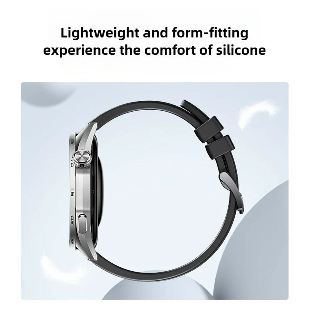 22mm Cross Textured Fluorubber Strap for Huawei Watch GT 6 / 5 Pro / 5 46mm Replacement Watch Band - Black - 5