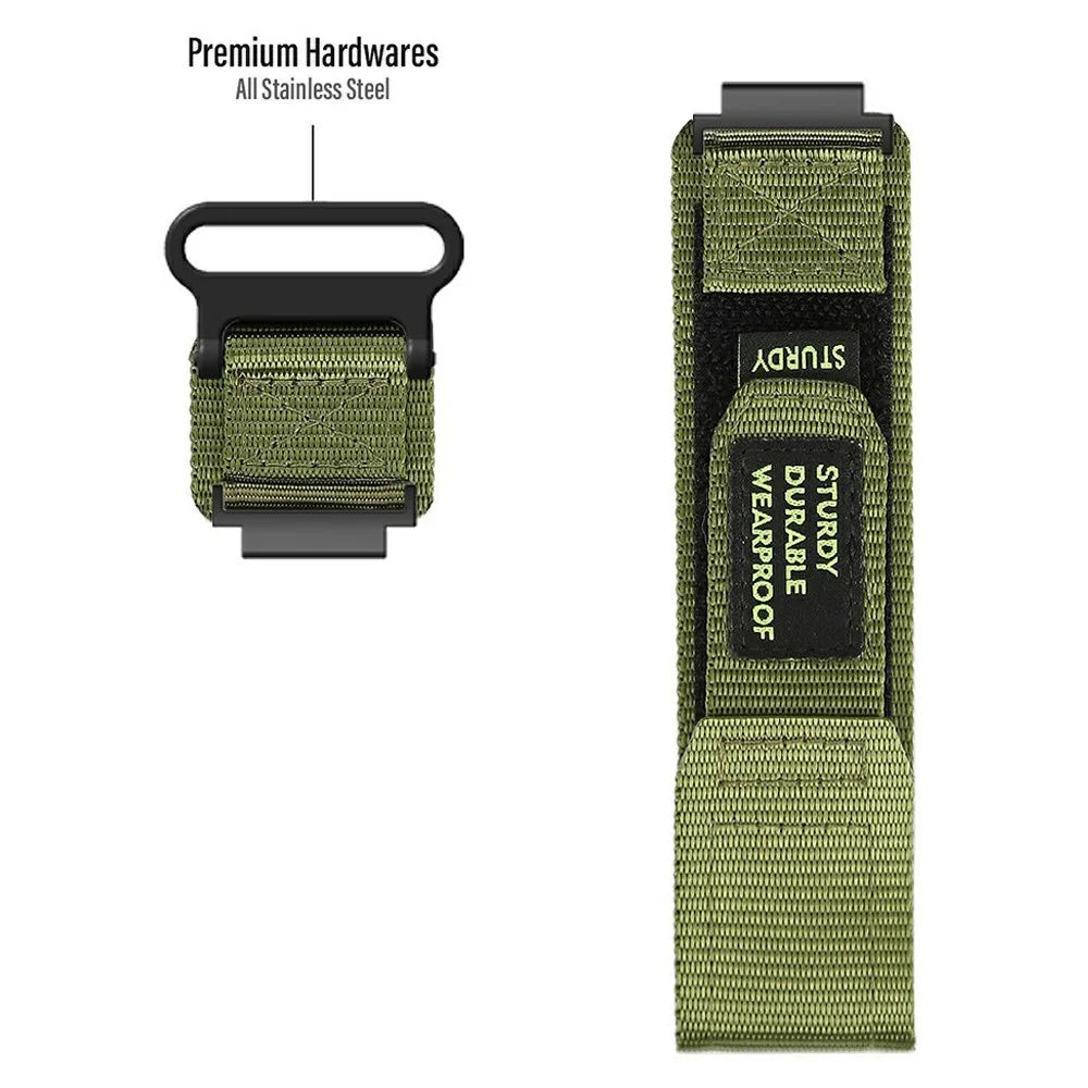 Nylon Watch Band for Huami Amazfit T-Rex 3 Pro 44mm Loop Fastener Strap - Army Green - 5