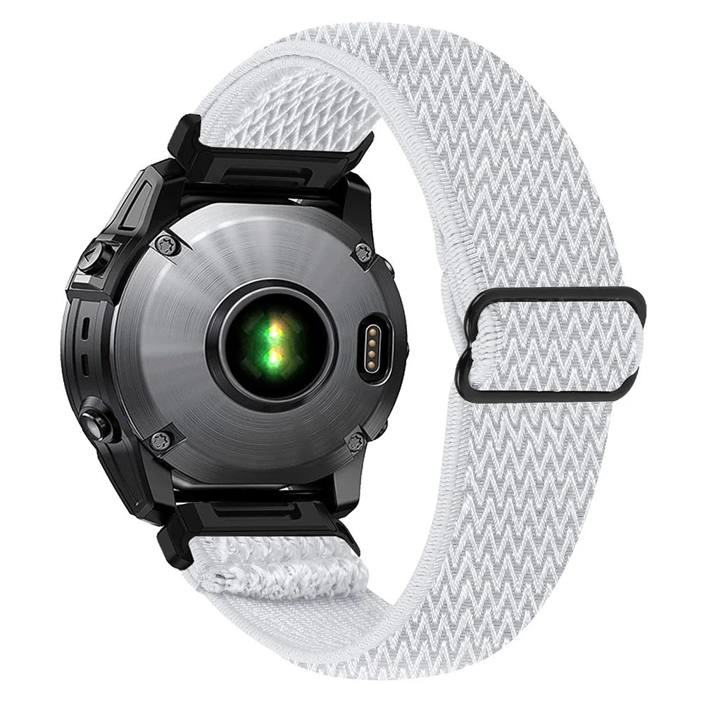 26mm Wave Pattern Nylon Strap for Garmin Fenix 8 Pro AMOLED 51mm / 8 51mm / Enduro 3 / 2 Quick Release Watch Band - White - 1
