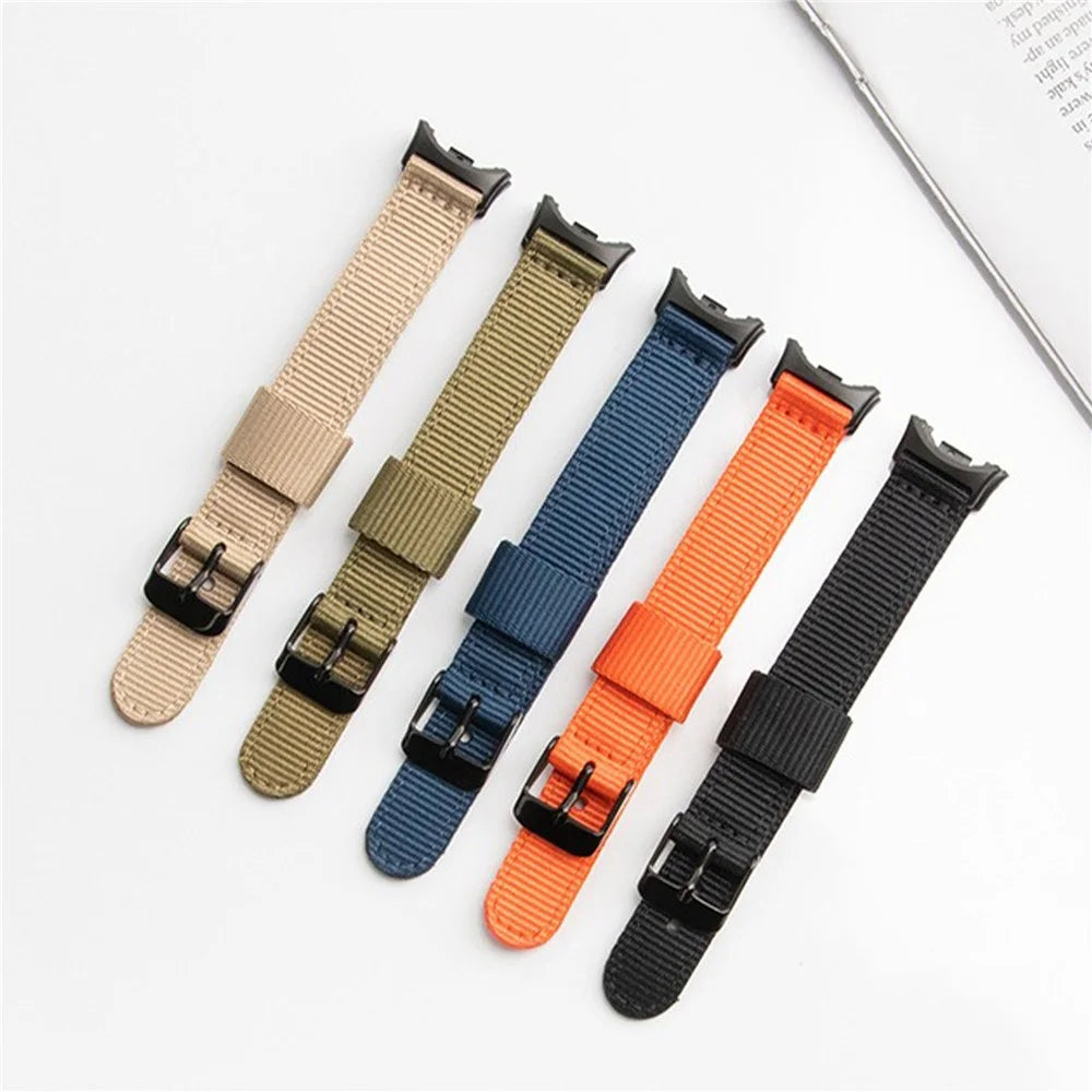 For Xiaomi Smart Band 10 / 9 / 8 Woven Nylon Watch Band Pin Buckle Strap - Army Green - 5