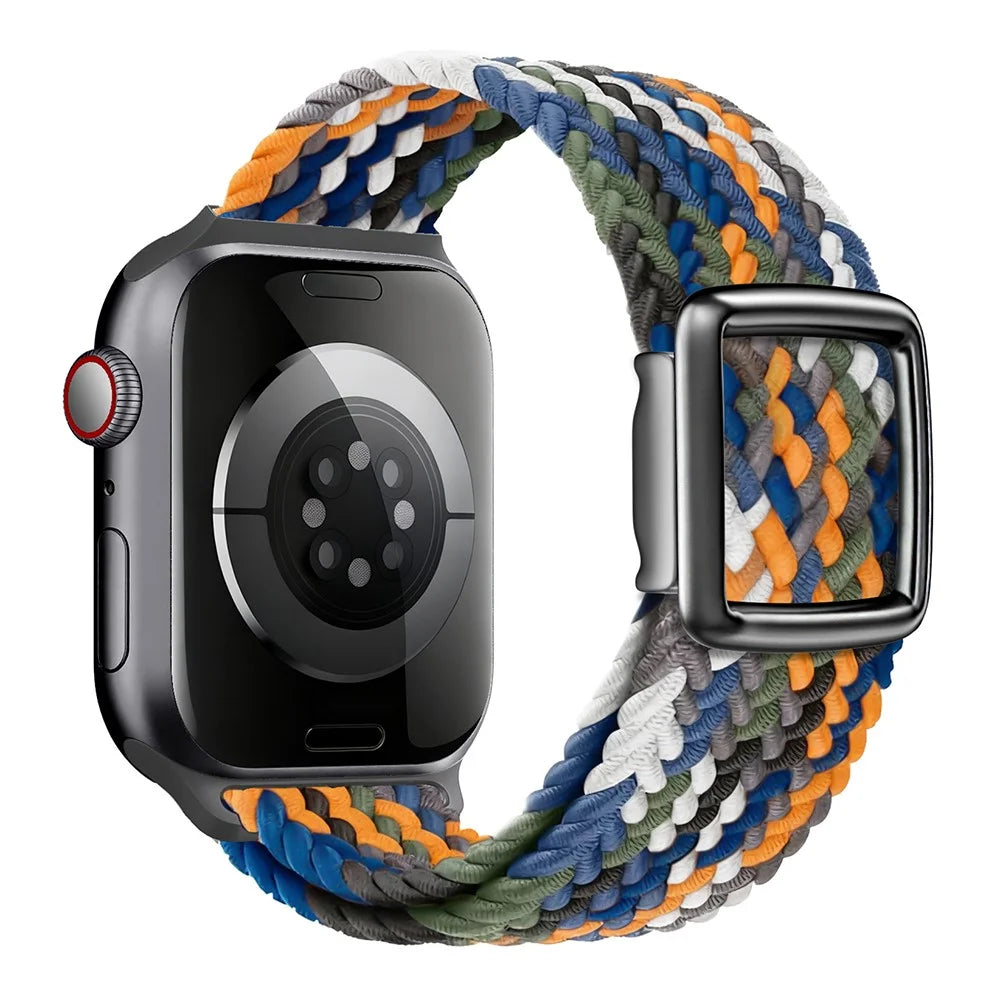 Magnetic Nylon Band for Apple Watch Ultra 3 2 1 49mm / Series 11 10 46mm / 9 8 7 45mm / SE3 SE2 SE 6 5 4 44mm / 3 2 1 42mm Adjustable Braided Watch Strap - Multi-color - 1
