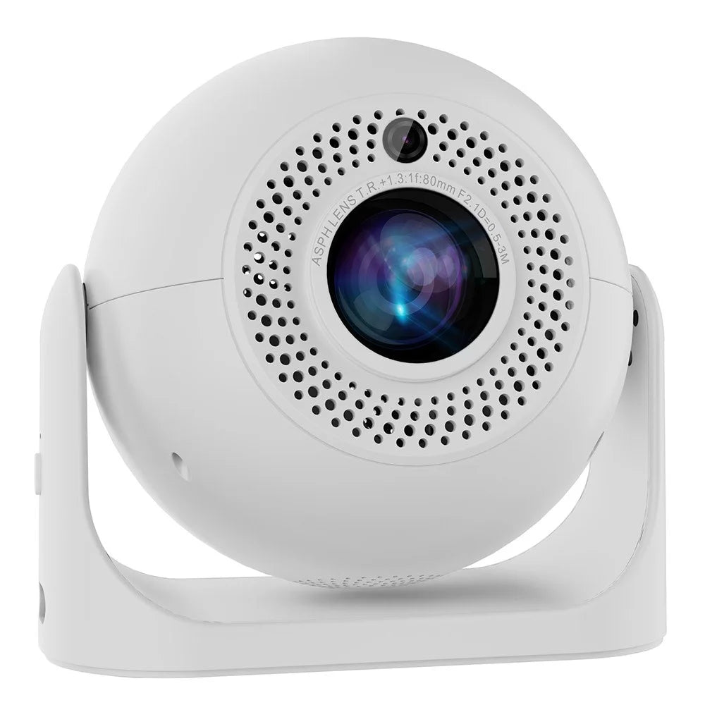 JY360 Football Shape Portable Projector Android 13.0 Auto Focus Mini Projector 2.4G / 5G WiFi 6 for Home Theater - White / US Plug - 1