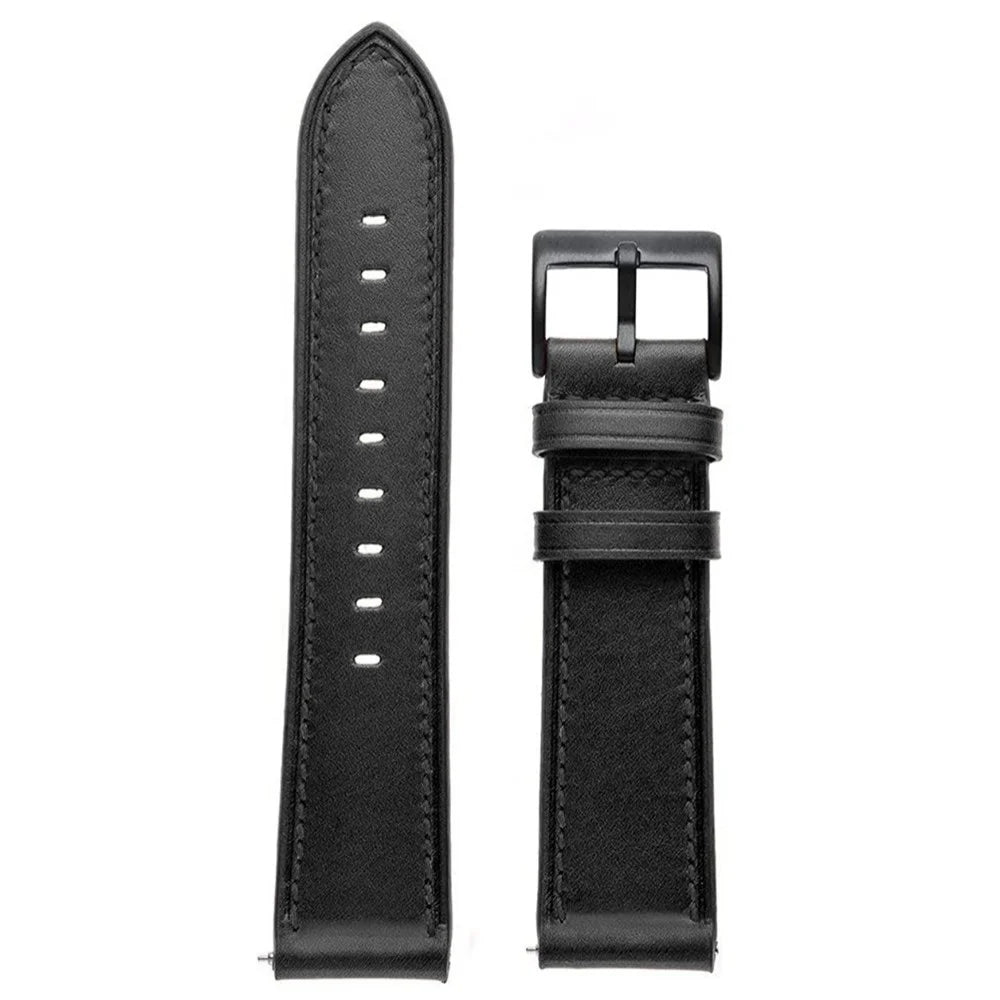 20mm Solid Color Stitching Watch Band for Garmin Venu 2 Plus / Venu / Sq 2 / Sq Fiber Leather Strap - Black - 3