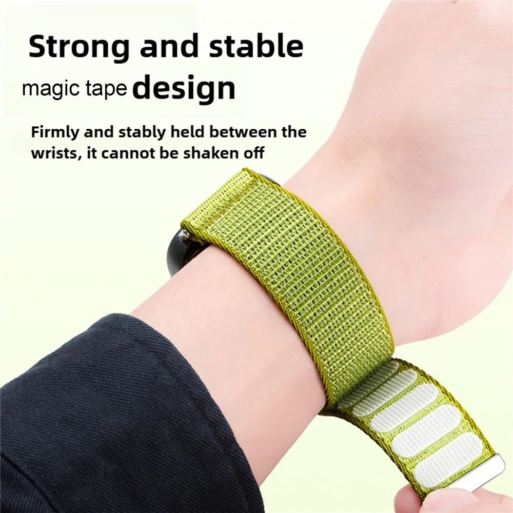 Watch Band For Apple Watch Series 11 10 42mm / 9 8 7 41mm / SE3 SE2 SE 6 5 4 40mm / 3 2 1 38mm Two-Piece Magic Tape Nylon Woven Wrist Strap - Orange - 3