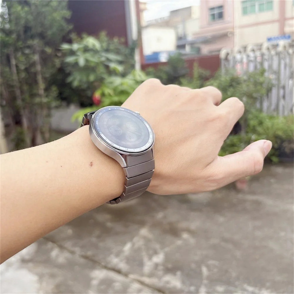 For Oppo Watch X / X2 Wrist Band Titanium Alloy 1-Bead Watch Strap with Folding Clasp - Silver - 7