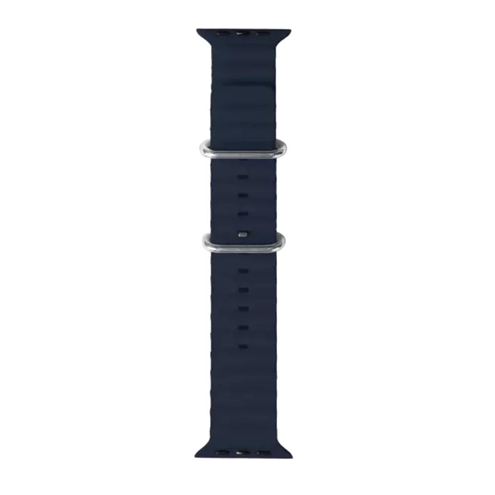 COTECI W96 Silicone Strap for Apple Watch Series 11 10 42mm / 9 8 7 41mm / SE3 SE2 SE 6 5 4 40mm / 3 2 1 38mm Replacement Adjustable Watchband - Midnight Blue - 1