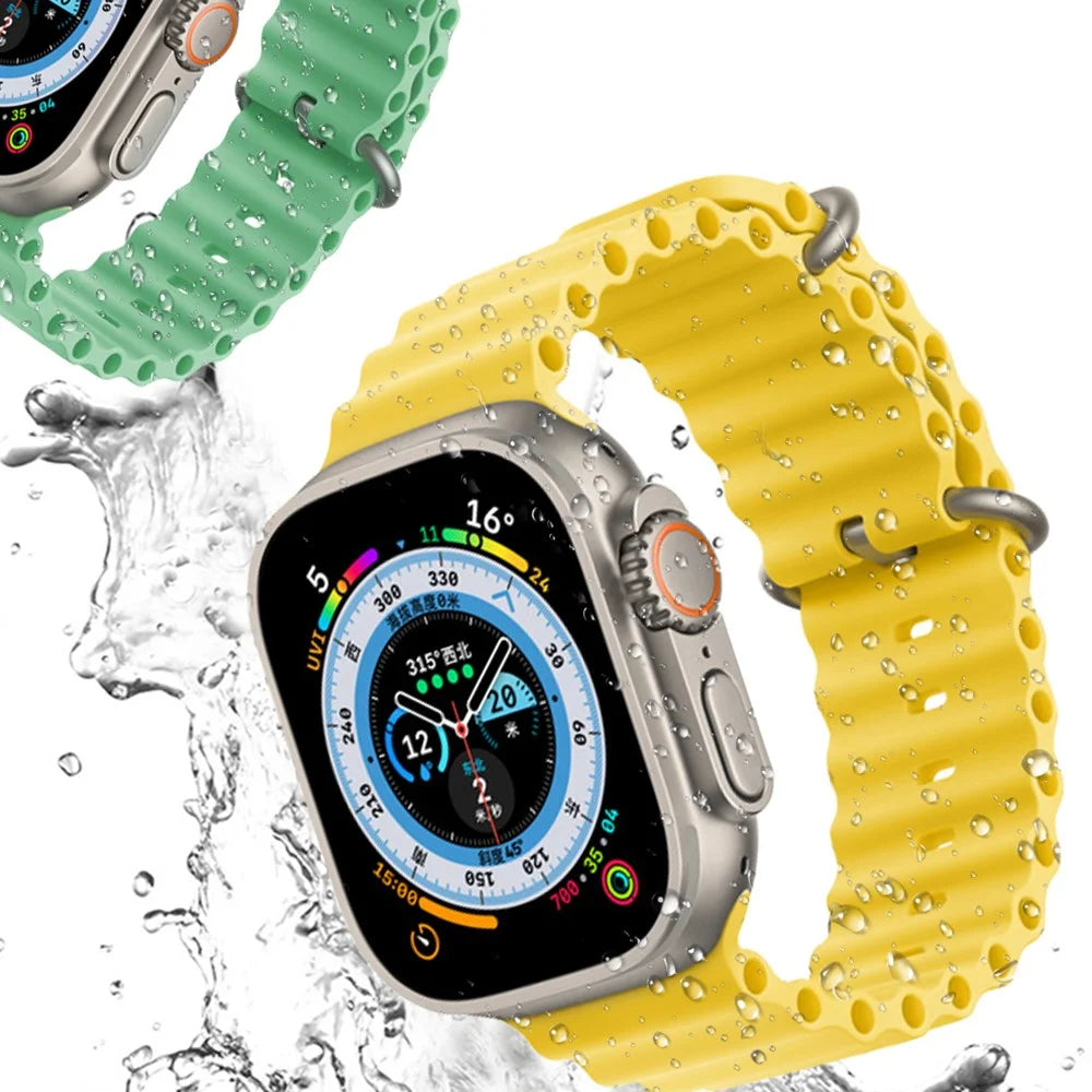 COTECI W96 Silicone Strap for Apple Watch Series 11 10 42mm / 9 8 7 41mm / SE3 SE2 SE 6 5 4 40mm / 3 2 1 38mm Replacement Adjustable Watchband - Midnight Blue - 3