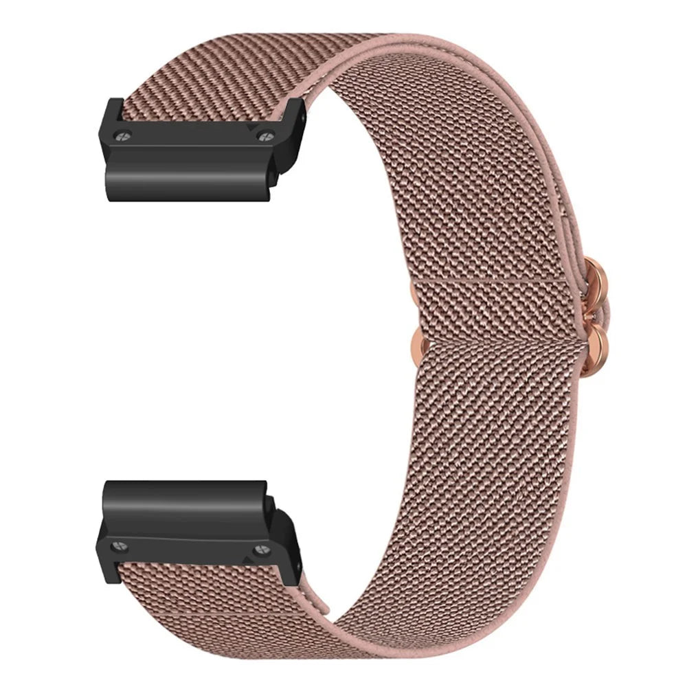 For Huami Amazfit T-Rex Ultra 2 26mm Elastic Nylon Strap Butterfly Buckle Quick Release Watch Band - Rose Pink - 2