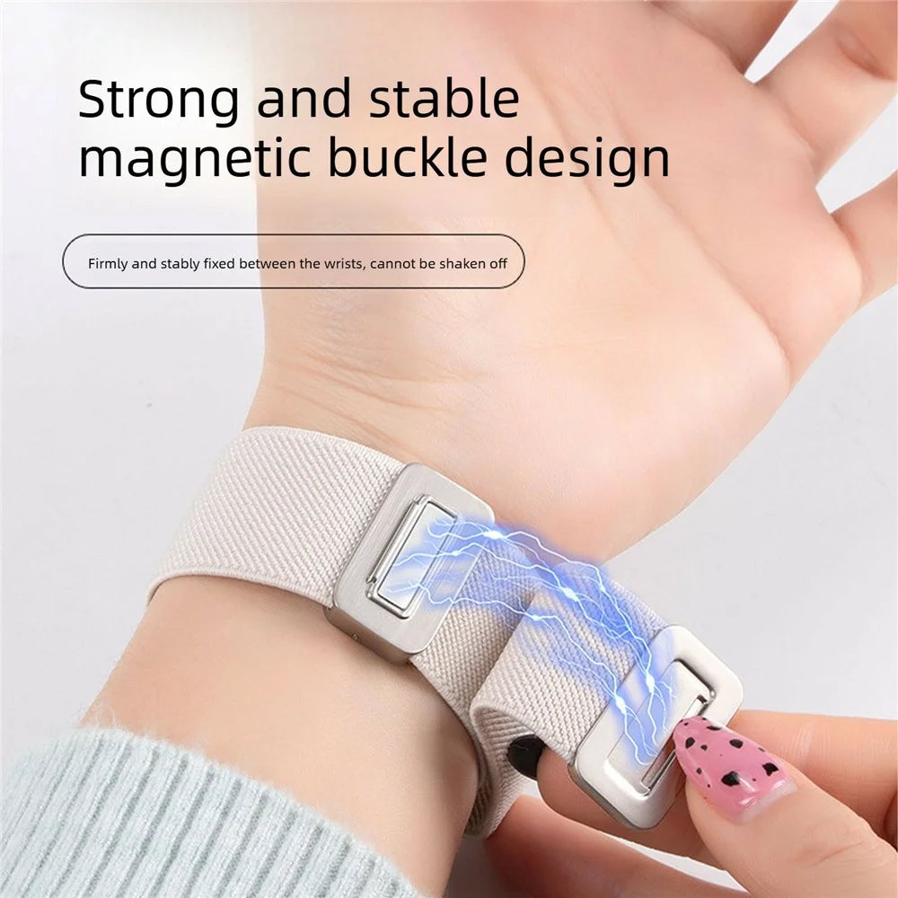 Dual Magnetic Buckle Strap for Apple Watch Series 11 10 42mm / 9 8 7 41mm / SE3 SE2 SE 6 5 4 40mm / 3 2 1 38mm Woven Nylon Loop Watch Band - Dark Olive Green - 6