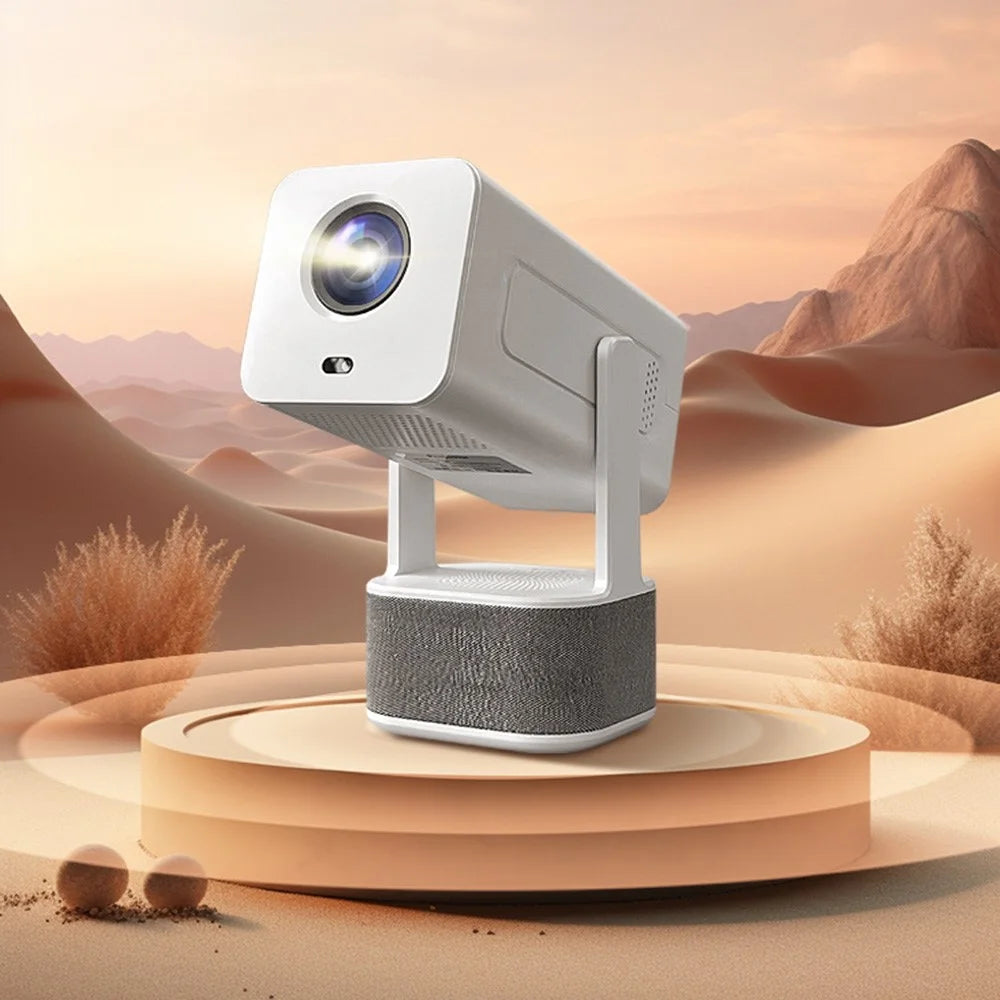 IMC360 1GB+8GB LCD Projector Autofocus 1080P HD WiFi 6 Home Cinema Projector, Dual Speakers, Cloth Coating Base - White / EU Plug - 2