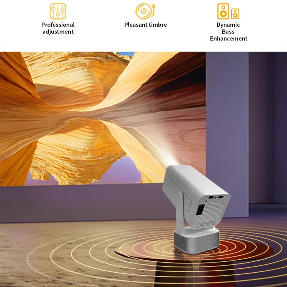 IMC360 1GB+8GB LCD Projector Autofocus 1080P HD WiFi 6 Home Cinema Projector, Dual Speakers, Cloth Coating Base - White / EU Plug - 5