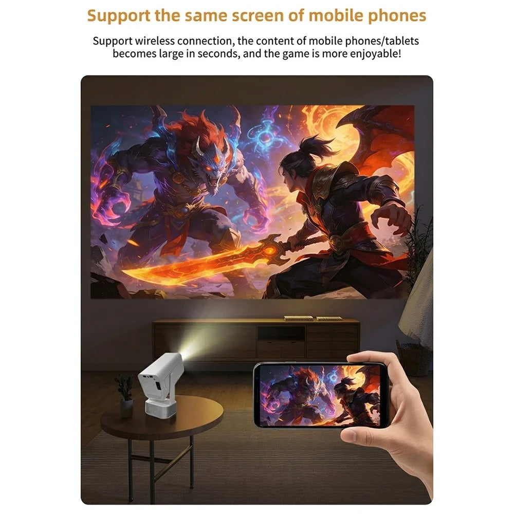 IMC360 1GB+8GB LCD Projector Autofocus 1080P HD WiFi 6 Home Cinema Projector, Dual Speakers, Cloth Coating Base - White / EU Plug - 7