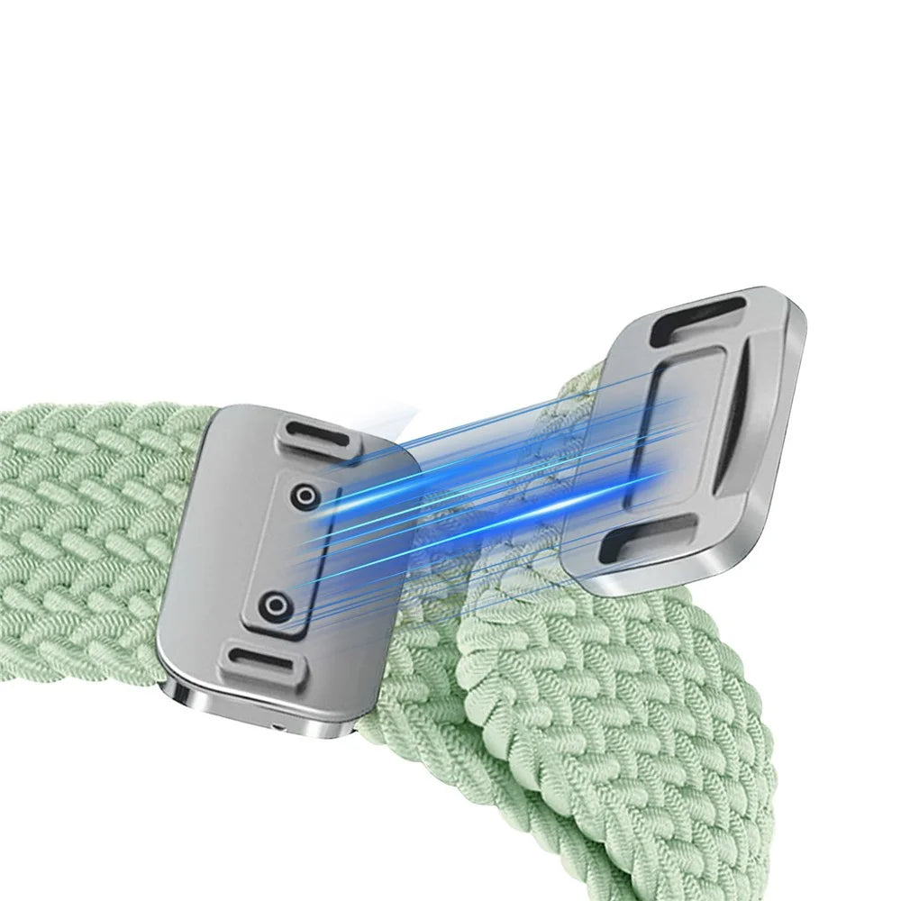 Elastic Woven Nylon Strap for Huawei Band 11 / 11 Pro Watch Band Adjustable with Magnetic Clasp - Mint Green - 3