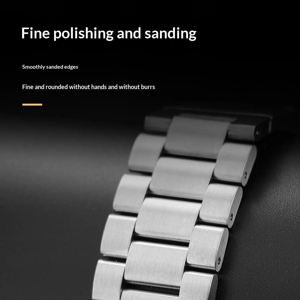 3 Beads Stainless Steel Strap for Apple Watch Series 11 10 42mm / 9 8 7 41mm / SE3 SE2 SE 6 5 4 40mm / 3 2 1 38mm Metal Band with Turtle Back Buckle - Silver - 2