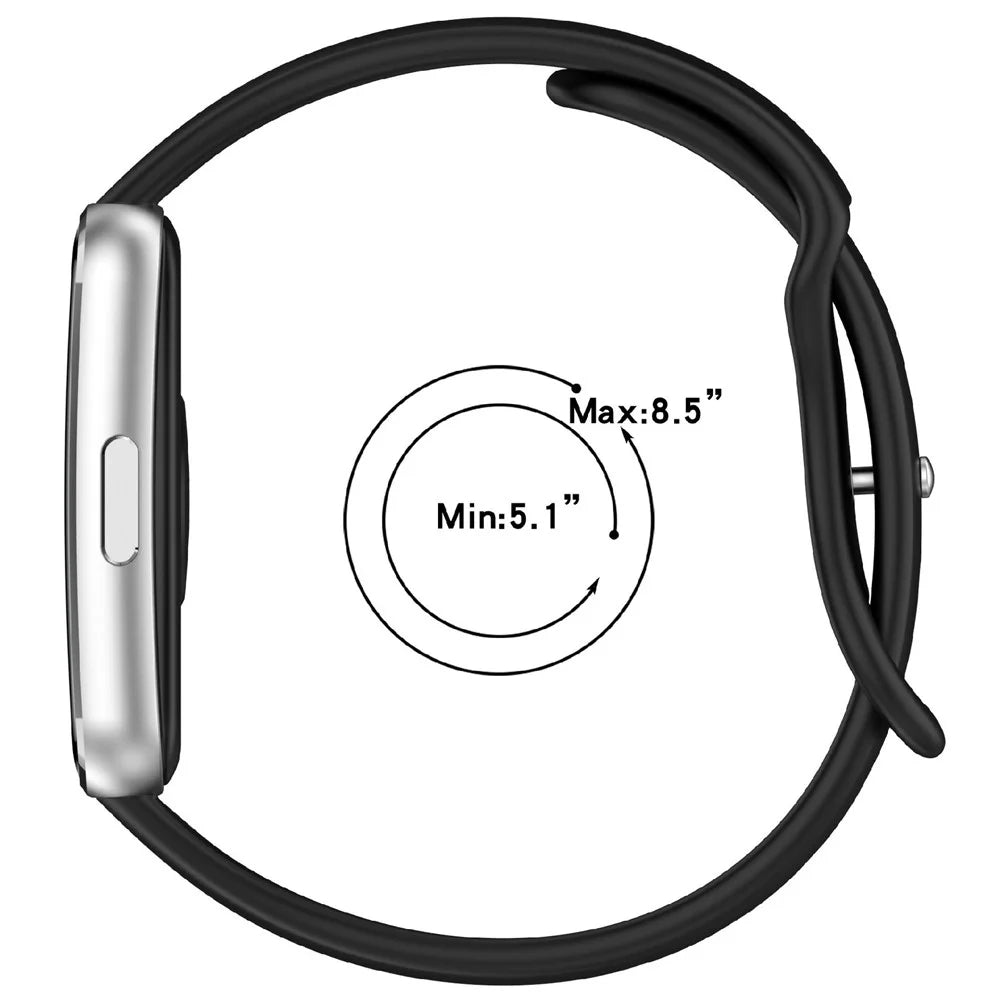 Silicone Watch Band for Huawei Band 11 / 11 Pro / 11 NFC Wristband Multi-Hole Adjustable Replacement - Black - 5