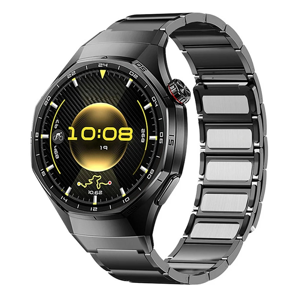 For Huawei Watch GT 6 Pro 46mm Stainless Steel Strap Magnetic Buckle Quick Release Metal Watch Band - Titanium Grey - 2