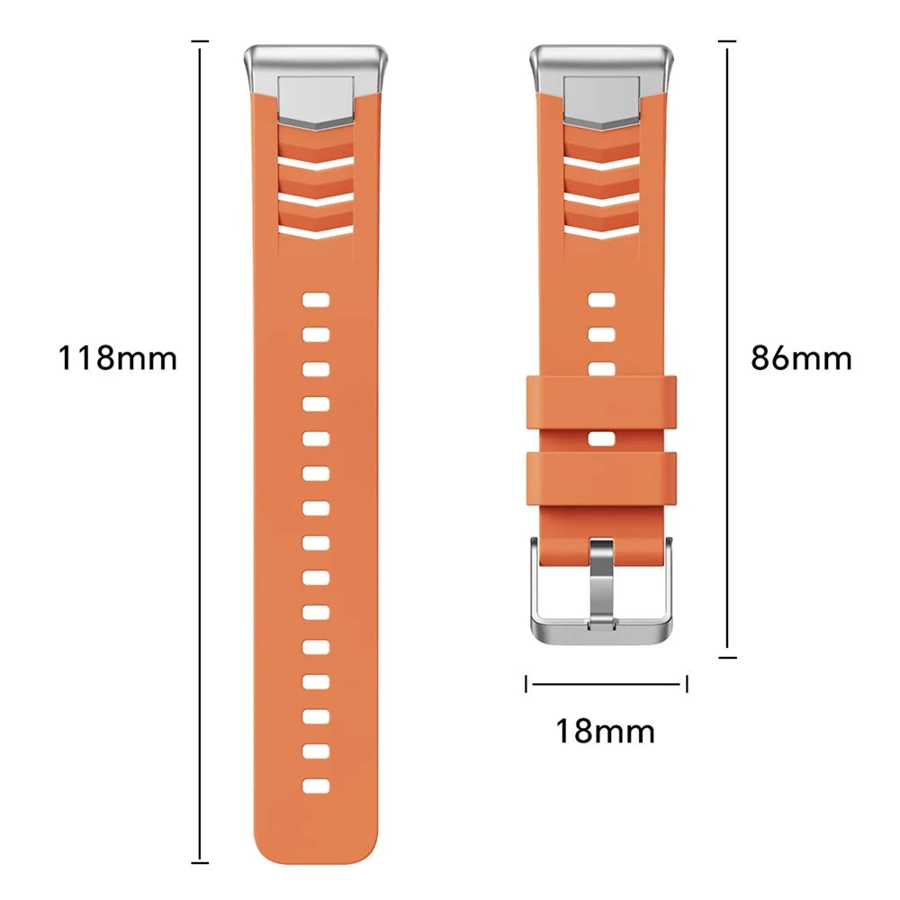 Silicone Strap for Huawei Band 11 Pro NFC / 11 NFC / 11 Pro / 11 Diamond-shaped Breathable Watch Band with Metal Connector - Orange - 7
