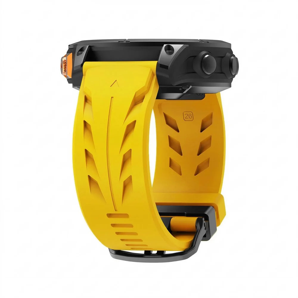 22mm Silicone Strap for Garmin Fenix 8 Pro AMOLED 47mm / Fenix 8 47mm / Fenix E 47mm Groove Design Watch Band - Yellow - 4