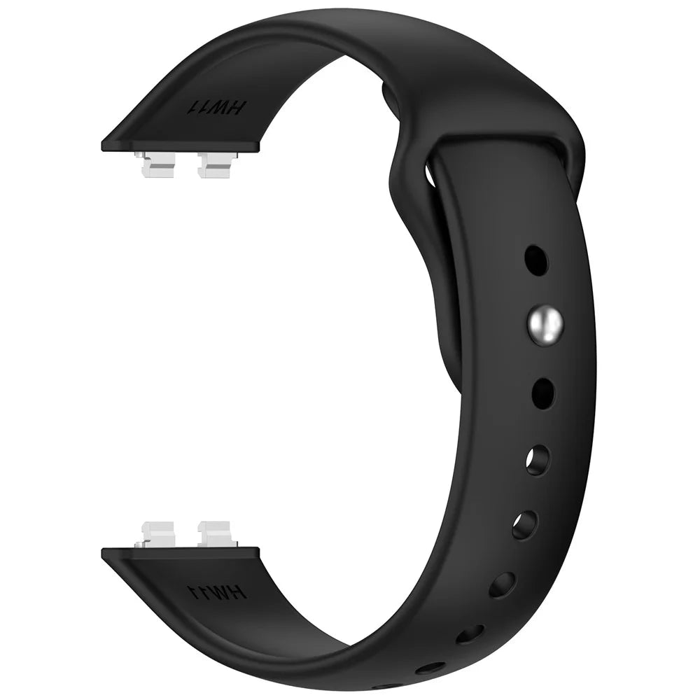 Silicone Strap for Huawei Band 11 / 11 Pro / 11 NFC / 11 Pro NFC Metal Buckle Sport Watch Band Replacement - Black - 2