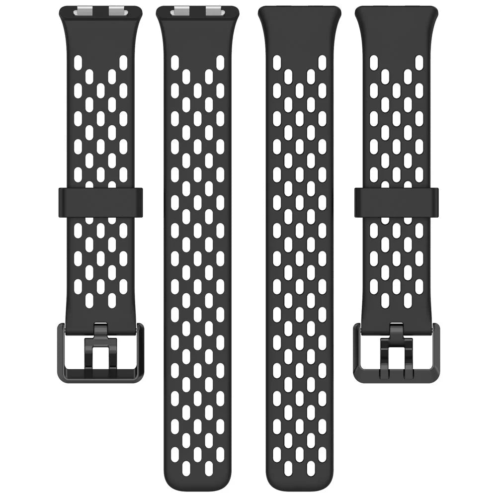 Breathable Holes Silicone Strap for Huawei Band 11 / 11 Pro / 11 NFC / 11 Pro NFC Sports Watch Band - Black - 5