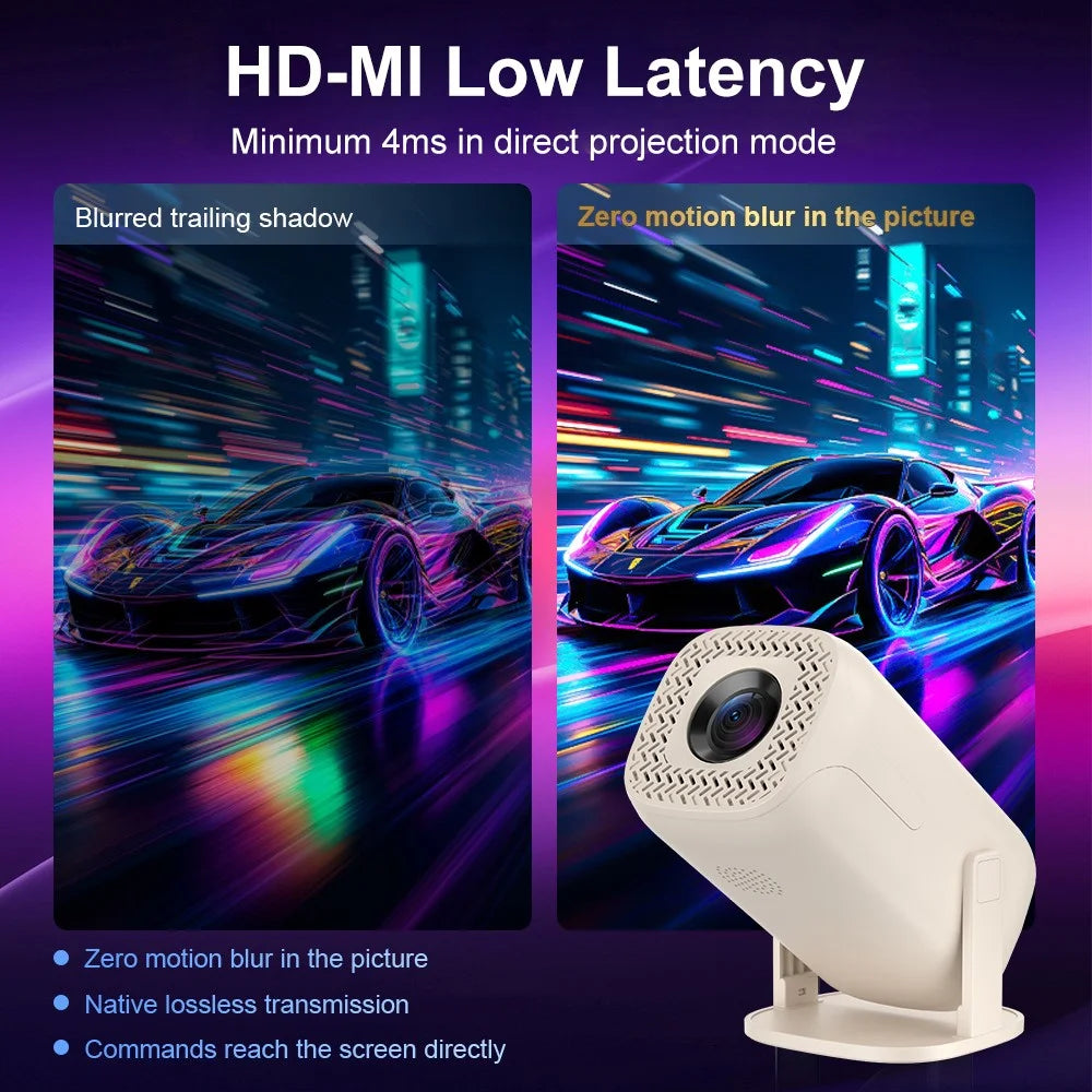 2.1 Inch Screen Mini Projector 180 ANSI Lumens 8K Decoding Auto Keystone 500+ Free Channels Home Cinema Projector - EU Plug - 3