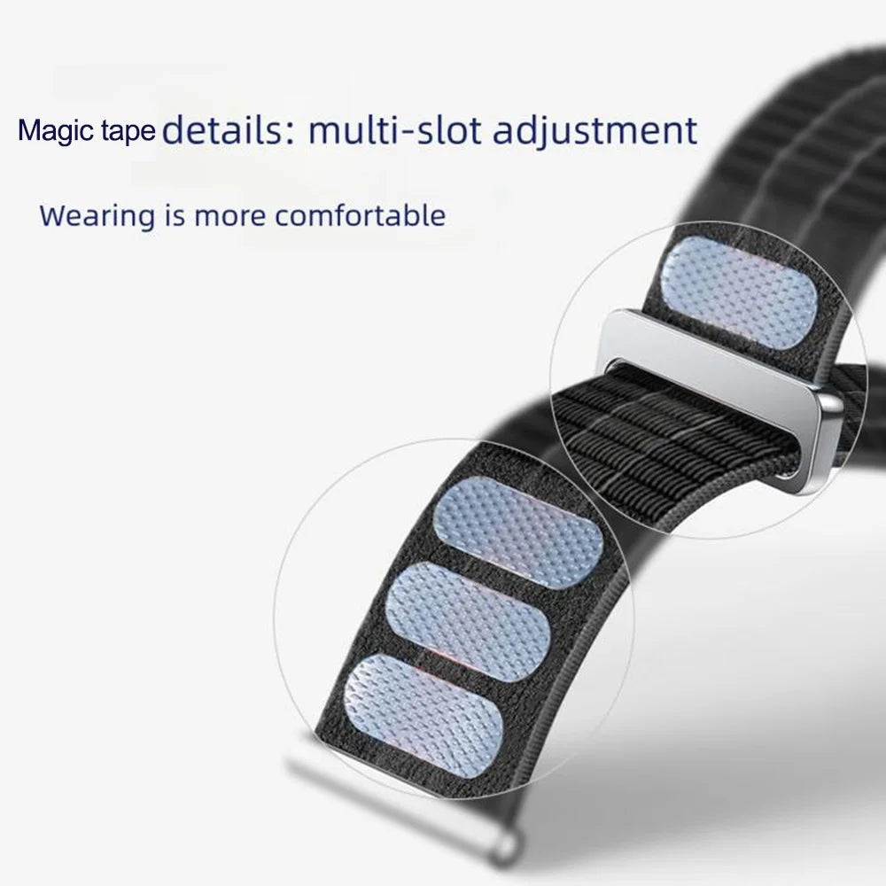 Nylon Loop Watch Strap for Huawei Watch Fit 4 Pro / Fit 4 / Fit 3 Magic Tape Breathable Band with Metal Connector - Dusk Blue - 5