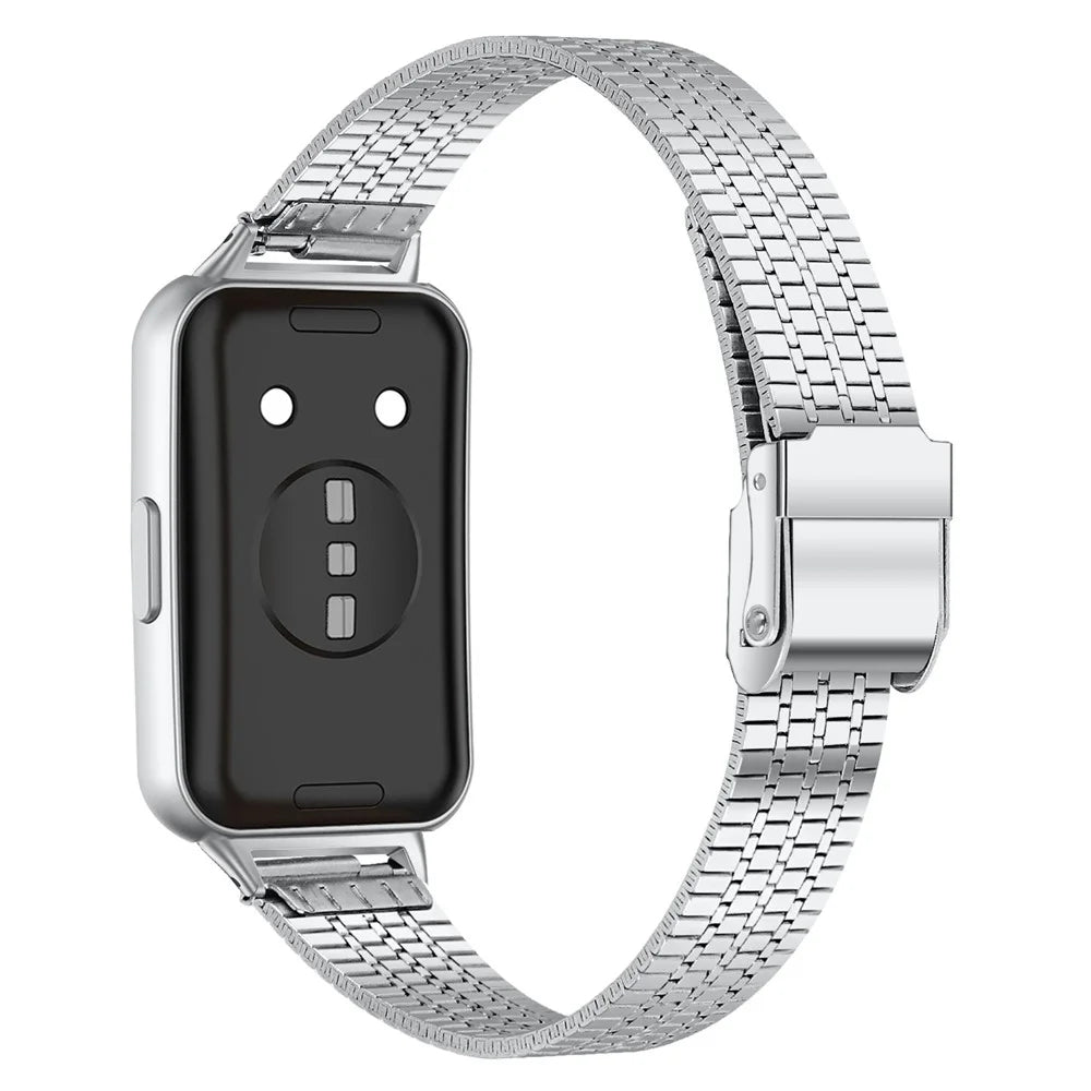 Watchband for Huawei Band 11 Pro NFC / 11 NFC / 11 Pro / 11 Stainless Steel 7-Beads Watch Strap - Silver - 1