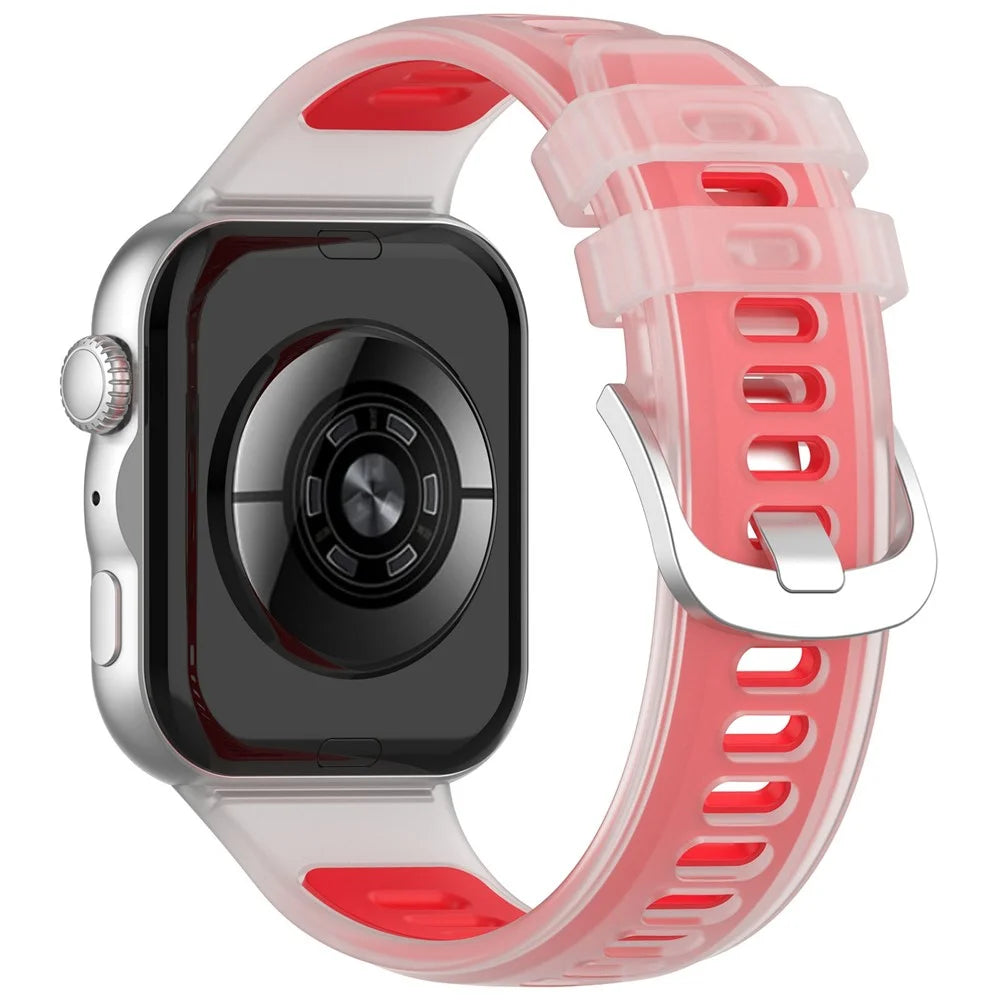 Strap for Huawei Watch Fit 5 Pro / 5 / 4 Pro / 4 / 3 Jelly Translucent Silicone Sports Band Breathable Wristband - Transparent Red - 1