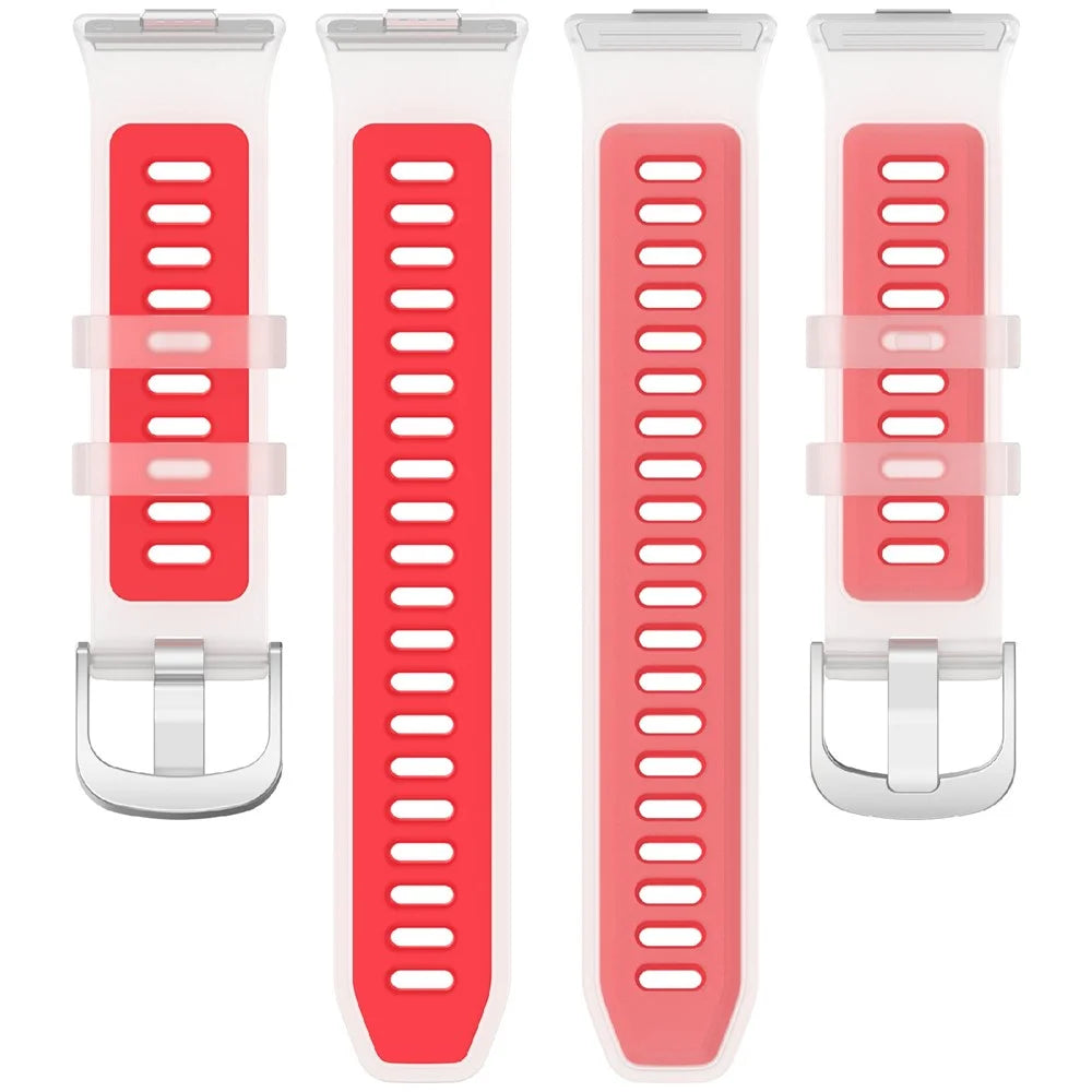 Strap for Huawei Watch Fit 5 Pro / 5 / 4 Pro / 4 / 3 Jelly Translucent Silicone Sports Band Breathable Wristband - Transparent Red - 5