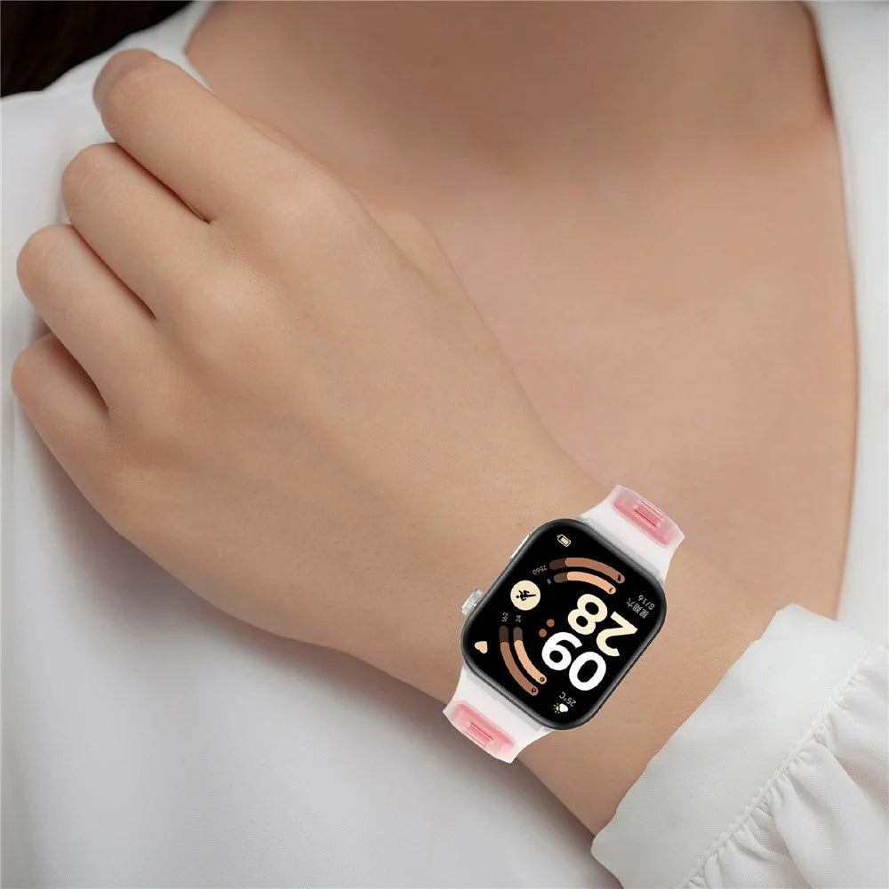 Strap for Xiaomi Smart Band 10 Pro / 9 Pro / 8 Pro / Redmi Watch 6 / 5 / 4 Jelly Translucent Silicone Sports Band Breathable Wristband - Transparent Lime - 6