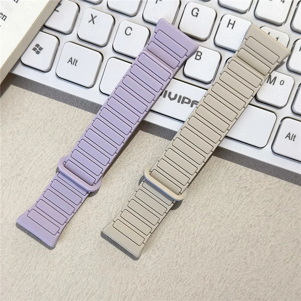 3-Bead Strap for Huawei Watch Fit 5 Pro / 5 / 4 Pro / 4 / 3 Silicone Band Magnetic Sport Wristband - Mint Green+Starlight - 3