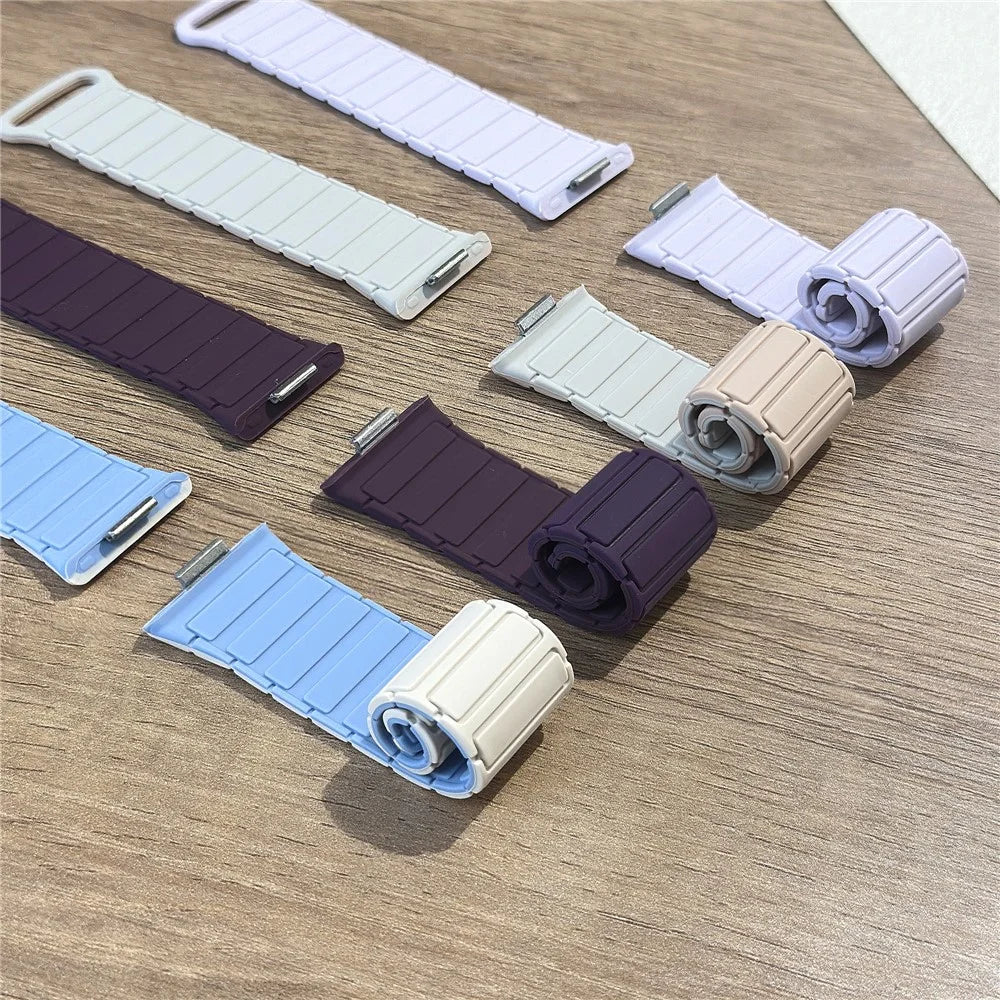 3-Bead Strap for Huawei Watch Fit 5 Pro / 5 / 4 Pro / 4 / 3 Silicone Band Magnetic Sport Wristband - Mint Green+Starlight - 5