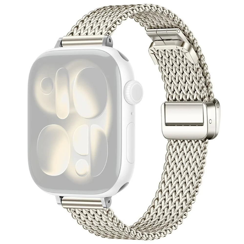 Magnetic Strap for Apple Watch Series 11 10 42mm / 9 8 7 41mm / SE3 SE2 SE 6 5 4 40mm / 3 2 1 38mm Stainless Steel Wristband - Starlight - 1