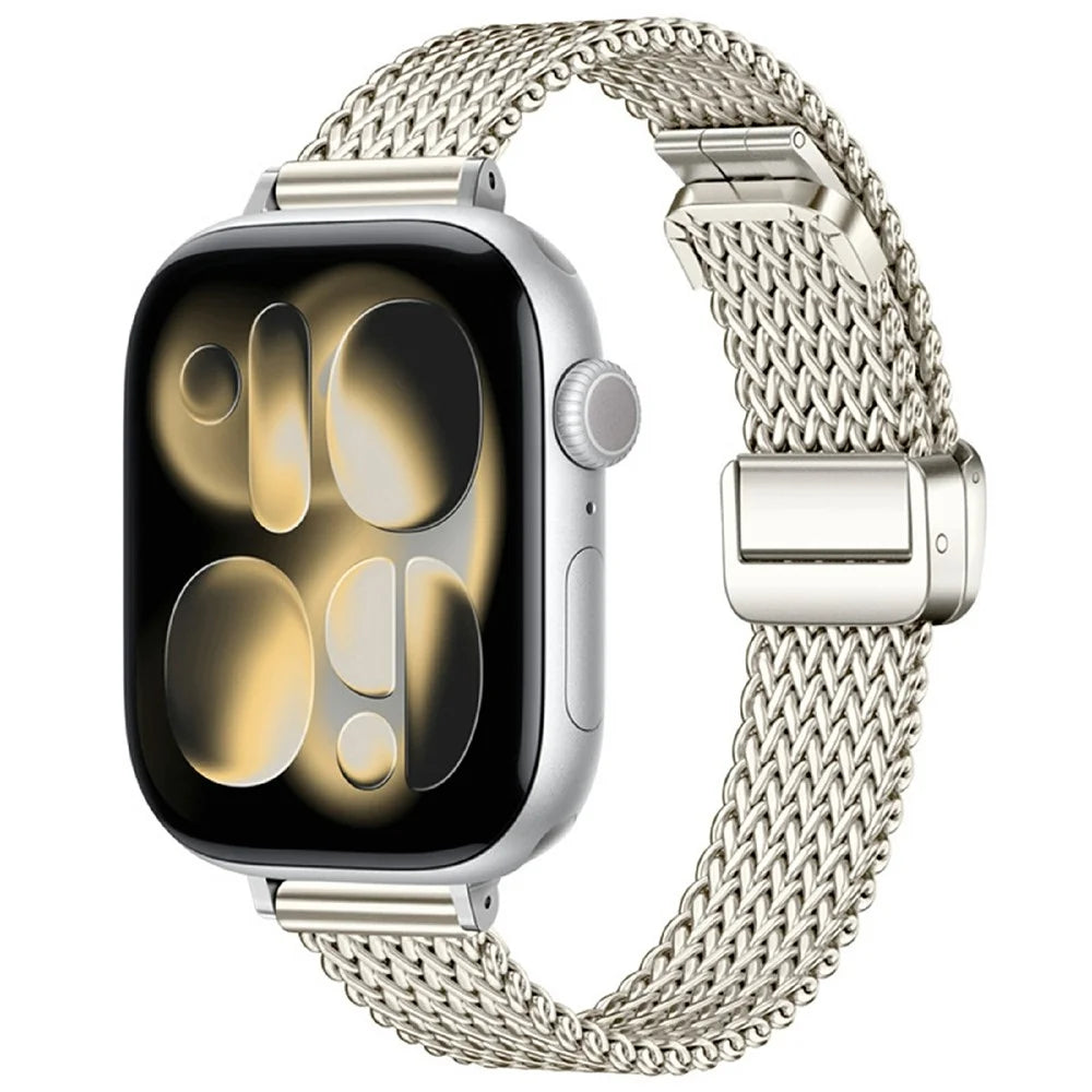 Magnetic Strap for Apple Watch Series 11 10 42mm / 9 8 7 41mm / SE3 SE2 SE 6 5 4 40mm / 3 2 1 38mm Stainless Steel Wristband - Starlight - 2