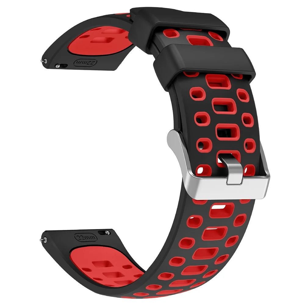 Silicone Strap for Oppo Watch X / X2 / X3 / Watch 4 Pro / OnePlus Watch 2 , 22mm Dual Color Sport Band Replacement Wristband - Black+Red - 3