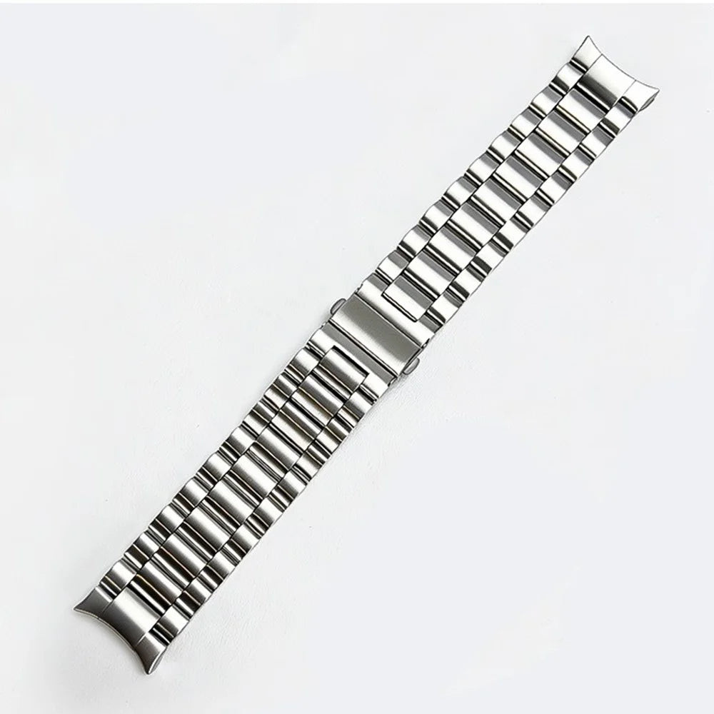 For Xiaomi Watch S5 Stainless Steel Strap Metal Band Three-Bead Flat Buckle Replacement Wristband - Silver - 5