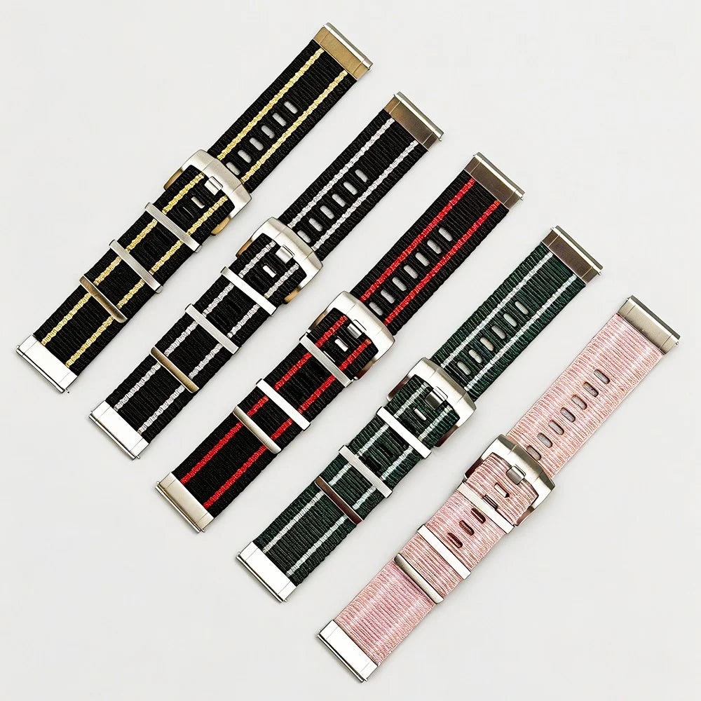 22mm Nylon Strap for Oppo Watch 4 Pro / X3 / X2 / X Breathable Replacement Wristband - Black / White - 7