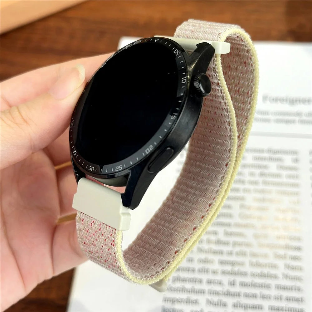 22mm Nylon Sport Loop Band for Huawei Watch GT 6 46mm / GT 5 46mm / GT 5 Pro 46mm Magic Tape Watch Strap - Sakura - 2