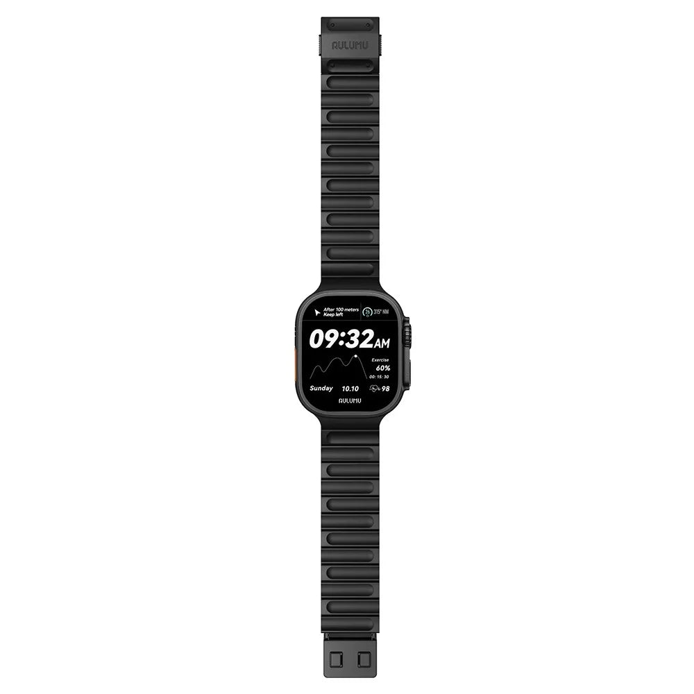 AULUMU C01 Strap for Apple Watch Ultra 3 2 1 49mm / Series 11 10 46mm / 9 8 7 45mm / SE3 SE2 SE 6 5 4 44mm / 3 2 1 42mm Titanium Alloy Watch Band - Black - 3
