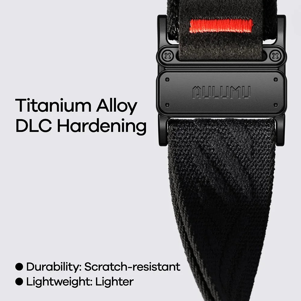 AULUMU C03 Titanium Alloy Strap for Apple Watch Ultra 3 2 1 49mm / Series 11 10 46mm / 9 8 7 45mm / SE3 SE2 SE 6 5 4 44mm / 3 2 1 42mm Magnetic Buckle Quick Release Microfiber Band - Silver+Black - 4