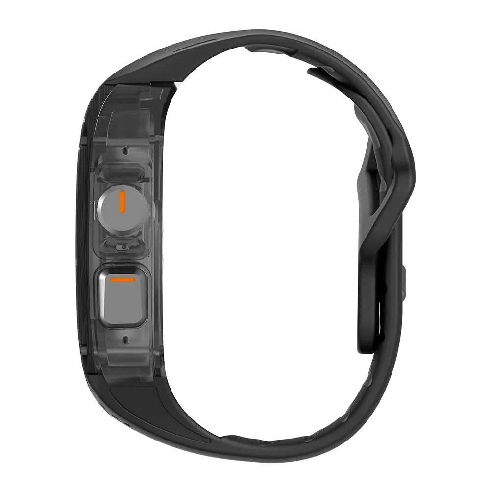 AULUMU A01 For Apple Watch Ultra 2 49mm / Ultra 49mm Fluoroelastomer Strap with Integrated Carbon Fiber + PC Watch Case - Black - 5