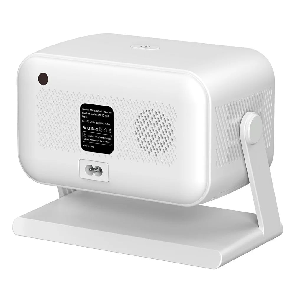 MX10 Mini Projector 4K 1080P 400 ANSI Lumens Bluetooth-compatible WiFi 6 Electric Auto Focus Portable Projector for Home Theater - White / EU Plug - 2