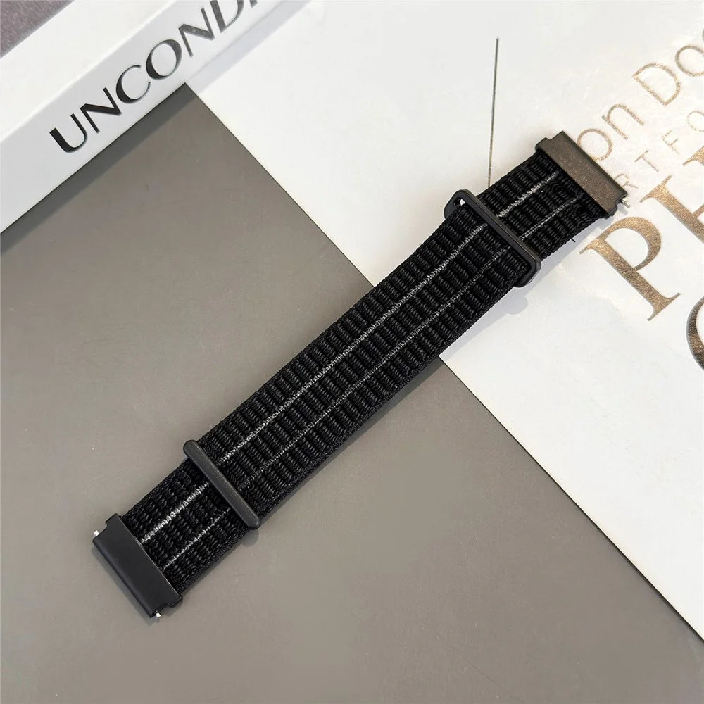 18mm Nylon Sport Loop Band for Huawei Watch GT 6 41mm / GT 5 41mm / GT 4 41mm Breathable Watch Strap - Black - 3