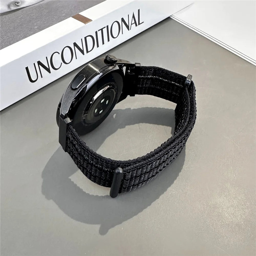 18mm Nylon Sport Loop Band for Huawei Watch GT 6 41mm / GT 5 41mm / GT 4 41mm Breathable Watch Strap - Black - 4
