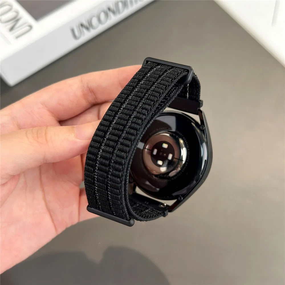 18mm Nylon Sport Loop Band for Huawei Watch GT 6 41mm / GT 5 41mm / GT 4 41mm Breathable Watch Strap - Black - 5